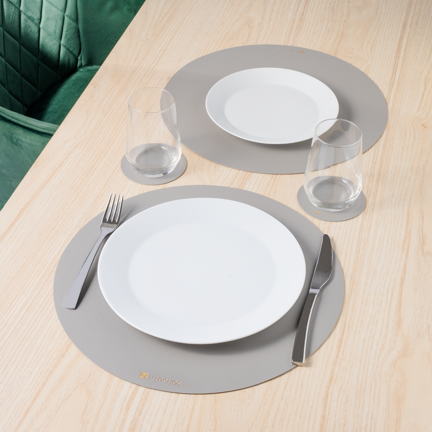 Placemat Set Bruin Rond