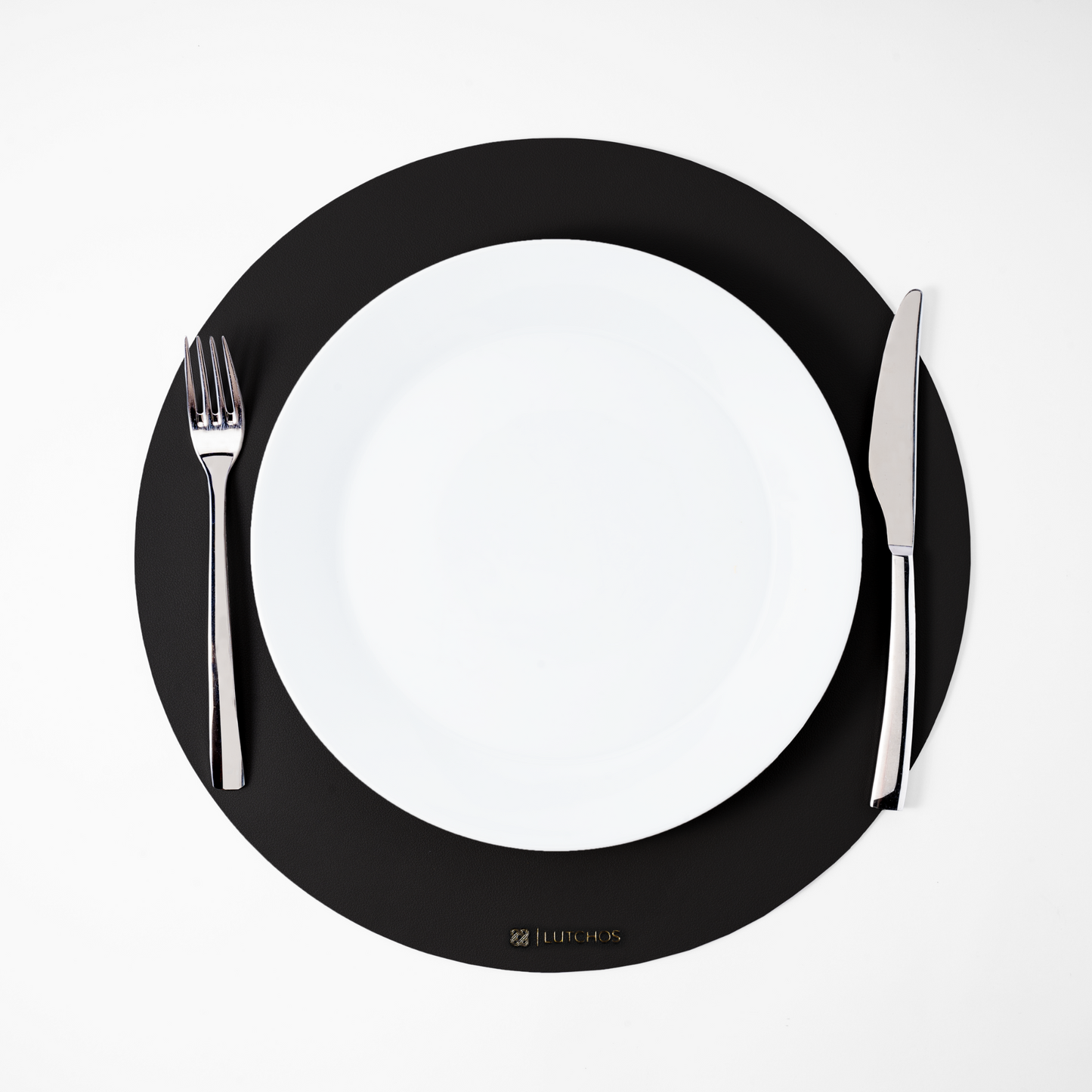 Placemat Set Zwart Rond